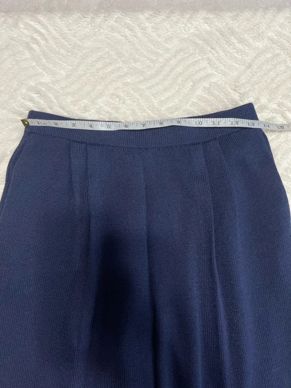 St John Basics Knit Pants Size 6 Navy Santana Knit Pull On Elastic Waist Pants